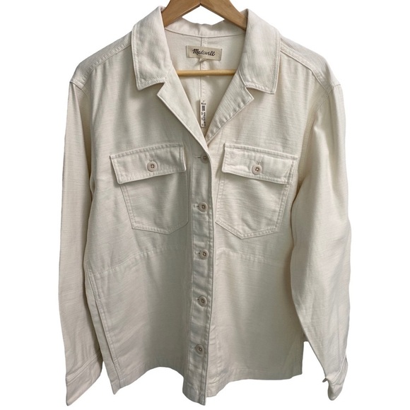 Madewell Women’s Drakefield Jacket in Ecru Size Medium NWT - Picture 4 of 12